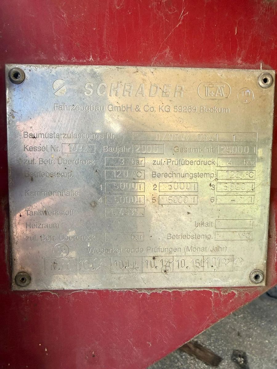 Fahrzeugabbildung Schrader D/NRW/0341, Edelstahl 5 x 5000Liter